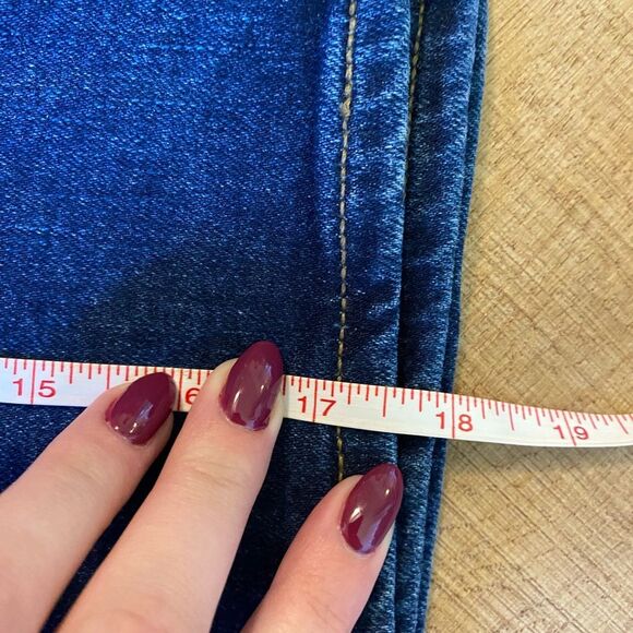 I. Crew Factory Size 6 Dark Wash Denim Knee length modest Aline skirt - Picture 5 of 6